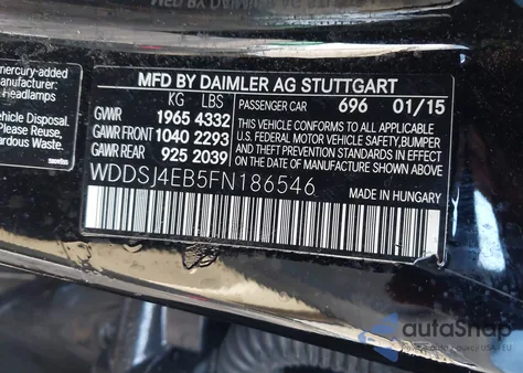 2015 Mercedes-Benz Cla 250 из США, поврежденный, VIN WDDSJ4EB5FN186546